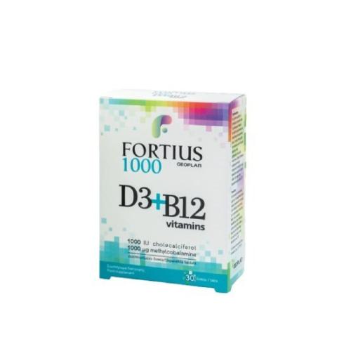 FORTIUS Ultra D3 1000IU & B12 1000mg 30 ταμπλέτες