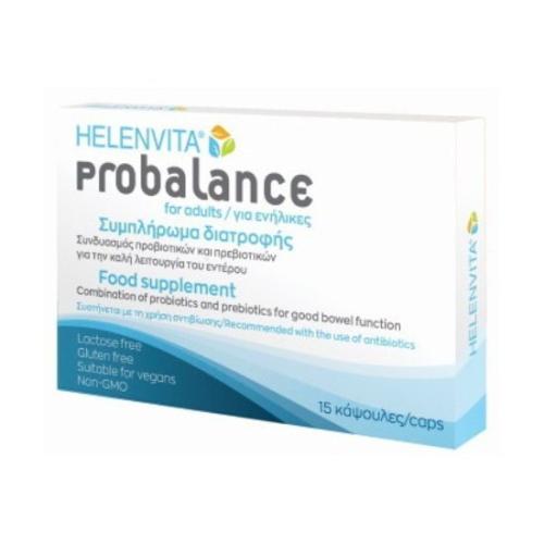 HELENVITA Probalance Συμπλήρωμα Διατροφής για την Καλή Λειτουργία του Εντέρου 15caps