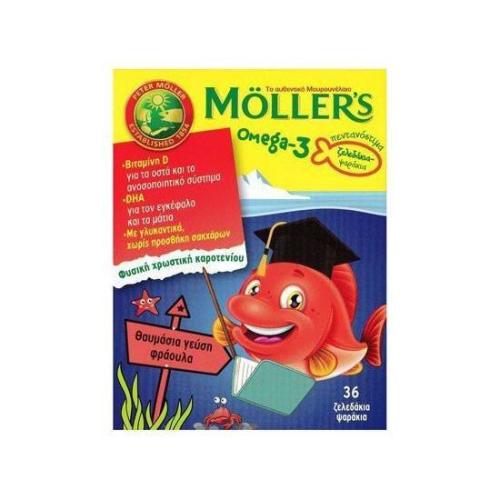 MOLLER'S Omega 3 Για Παιδιά 36 Φράουλα Ζελεδάκια