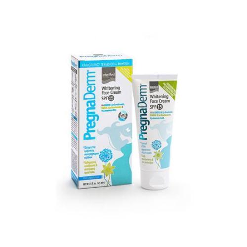 INTERMED Pregnaderm Whitening Face Cream SPF15 Κρέμα για τον Αποτελεσματικό Έλεγχο της Εμφάνισης των Σκουρόχρωμων Κηλίδων, την Καθημερινή Ενυδάτωση & Αντιηλιακή Προστασία 75ml