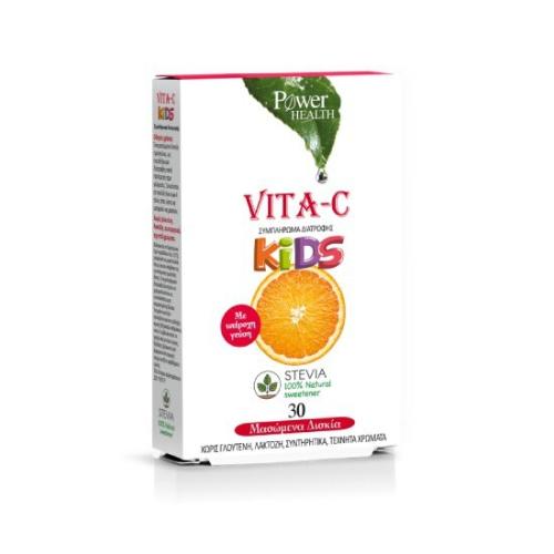 POWER HEALTH Vita-C Kids Στέβια 30 Μασώμενες Ταμπλέτες