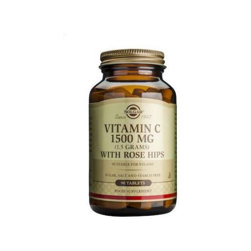 SOLGAR Vitamin C 1500mg (1.5 grams) with Rose Hips 90tabs