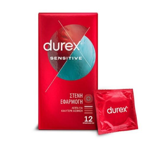 DUREX Sensitive Προφυλακτικά για Στενή Εφαρμογή 12 τεμάχια