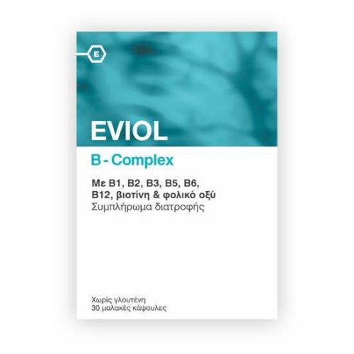 EVIOL B-Complex Συμπλήρωμα Συμπλέγματος Βιταμίνης B για τη Φυσιολογική Λειτουργία του Νευρικού Συστήματος 60 caps