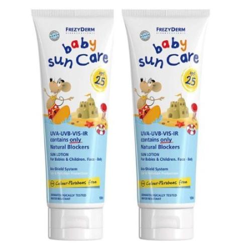 FREZYDERM Promo Baby Sun Care Αντηλιακό Γαλάκτωμα Προσώπου & Σώματος Για Βρέφη & Παιδιά SPF25 2x100ml