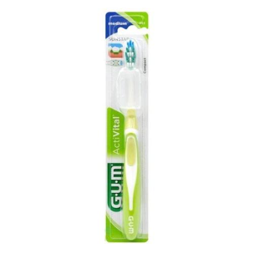 GUM Activital Compact Medium Οδοντόβουρτσα Λαχανί 1τεμάχιο