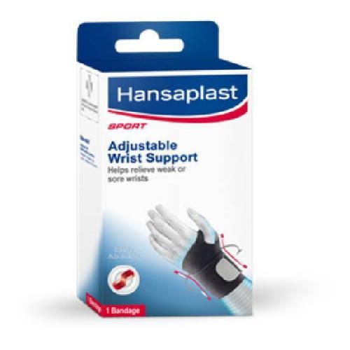 HANSAPLAST Sport Adjustable Ελαστικό Περικάρπιο με Αντίχειρα & Δέσιμο σε Μαύρο Χρώμα One Size 1τμχ