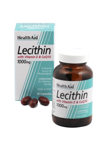 HEALTH AID Lecithin, Vitamin E & CoQ10 30caps
