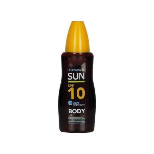 HELENVITA Sun Body Oil Αδιάβροχο Αντηλιακό Λάδι Spf10 200ml