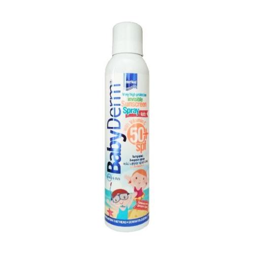 INTERMED Babyderm Sunscreen Cream Spray Για Παιδιά Spf50 Πρόσωπο Και Σώμα 200ml