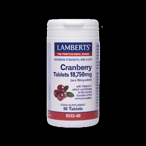 LAMBERTS Cranberry Tablets 18,750mg για τη Διατήρηση ενός Υγιούς Ουροποιητικού Συστήματος 60tabs