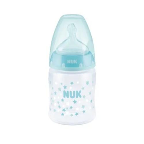 NUK First Choice+ Πλαστικό Μπιμπερό PP με Δείκτη Ελέγχου Θερμοκρασίας & Θηλή Σιλικόνης 0-6m 150ml - Τιρκουάζ