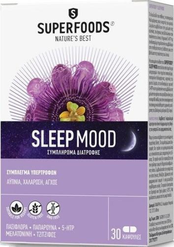Superfoods Sleep Mood 30 Kάψουλες - Συμπλήρωμα Διατροφής Για Την Μείωση Της Αϋπνίας & Του Άγχους