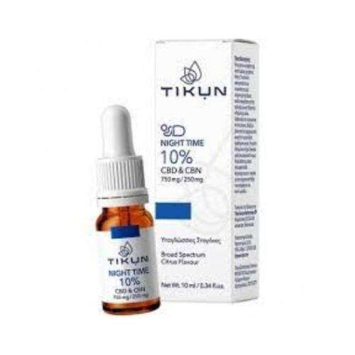 TIKUN Night Time 10% Υπογλώσσιες Σταγόνες Ελαίου Κάνναβης 10ml