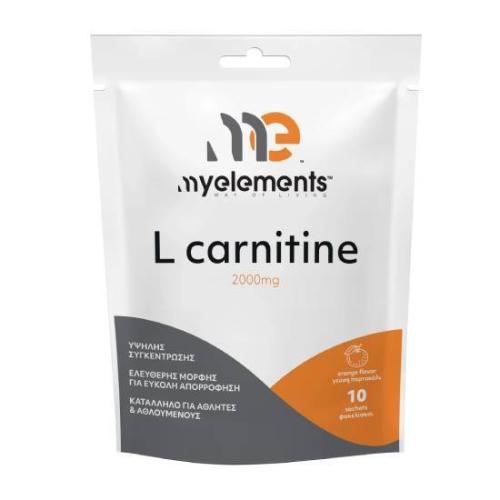 MY ELEMENTS L- Carnitine 2000mg Με Γεύση Πορτοκάλι 10 Φακελίσκοι