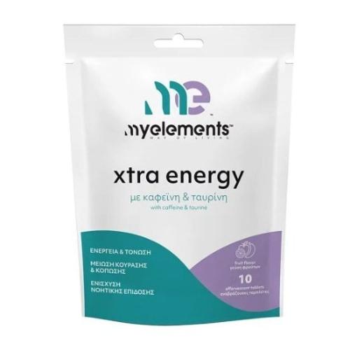 MY ELEMENTS Xtra Energy Με Καφεΐνη & Ταυρίνη Γεύση Φρούτων 10 Αναβράζοντα Δισκία