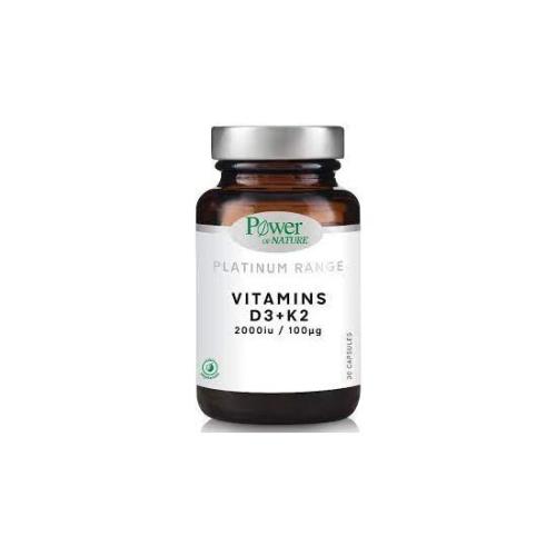 POWER HEALTH Platinum Vitamins D3 + K2 2000IU 30 Κάψουλες