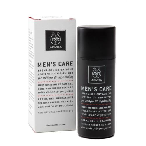 APIVITA Men's Care Κρέμα Gel Ενυδάτωσης με Δροσερή - μη Λιπαρή Υφή με Κέδρο & Πρόπολη 50ml