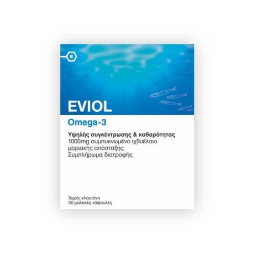 EVIOL Omega 3 Ιχθυέλαιο 1000mg 30 μαλακές κάψουλες
