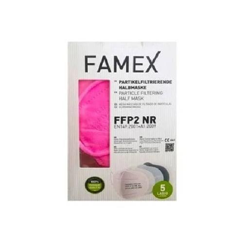 FAMEX Μάσκα Προστασίας FFP2 Υψηλής Προστασίας Φούξια 10τεμάχια