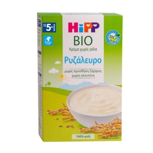 HIPP Βρεφική Κρέμα Bio Ρυζάλευρο Χωρίς Γάλα 5m+ 200gr