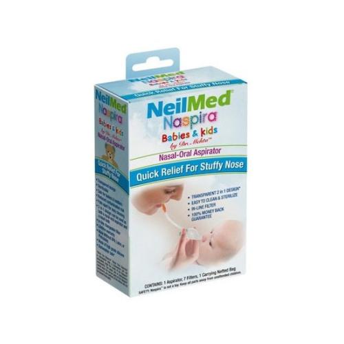NEILMED Naspira Babies & Kids Ρινικός Αποφρακτήρας 1 Τεμάχιο και 7 Ανταλλακτικά Φίλτρα για Βρέφη και Παιδιά