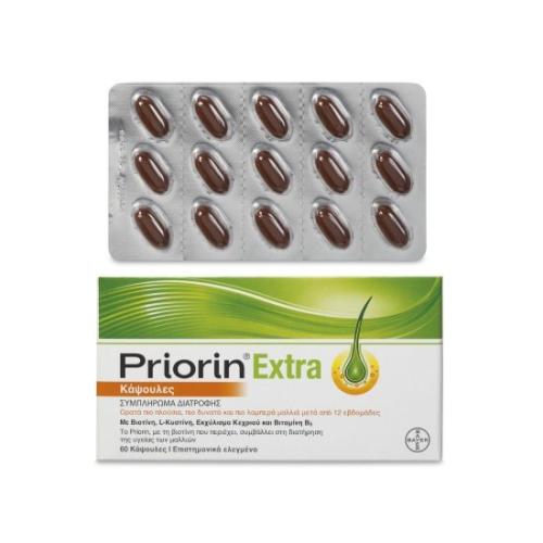 PRIORIN Extra Συμπλήρωμα Διατροφής για την Υγεία των Μαλλιών 60 κάψουλες