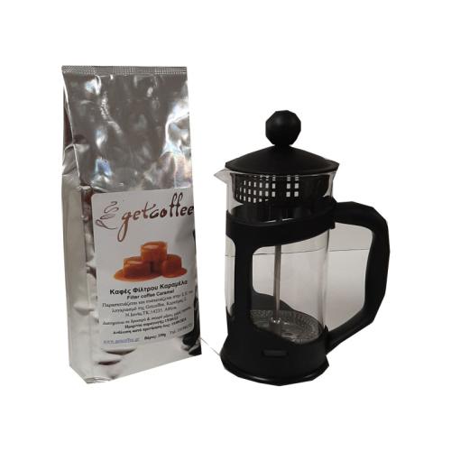 Καφές Φίλτρου Καραμέλα Getcoffee 250g μαζί με καφετιέρα