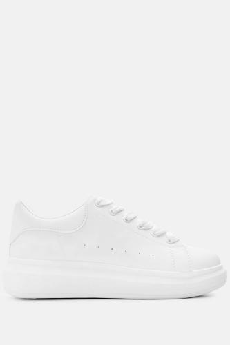 Sneakers Δίσολα σε Συνδυασμό Χρωμάτων - Λευκό