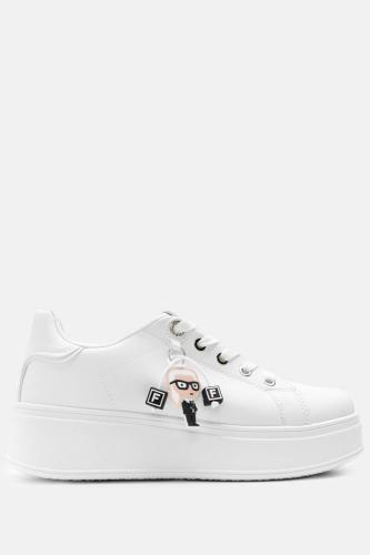 Sneakers Δίσολα με Διακοσμητικό & Strass - Λευκό
