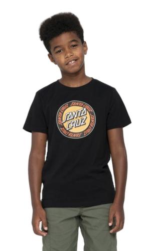 SANTA CRUZ T-Shirts Youth Outer Ringed Dot Front T-Shirt - BLACK-SCA-YTE-1335-123-BLACK