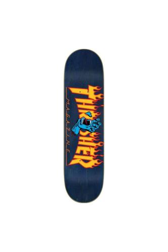 SANTA CRUZ Skate Deck Santa Cruz x Thrasher Deck Thrasher Screaming Flame Logo Navy 8.25 x 31.8 IN - BLUE-SCA-SCR-SKD-5066-323-BLUE