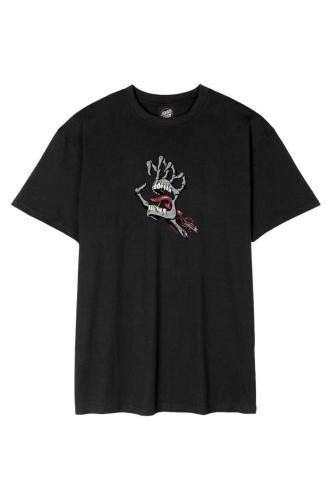 SANTA CRUZ T-Shirts Bone Hand Cruz Front T-Shirt - BLACK-SCA-TEE-10071-323-BLACK