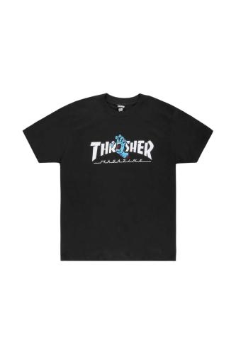 SANTA CRUZ T-Shirts SCR x Thrasher T-Shirt Thrasher Screaming Logo - BLACK-SCA-SCR-TEE-0396-323-BLACK