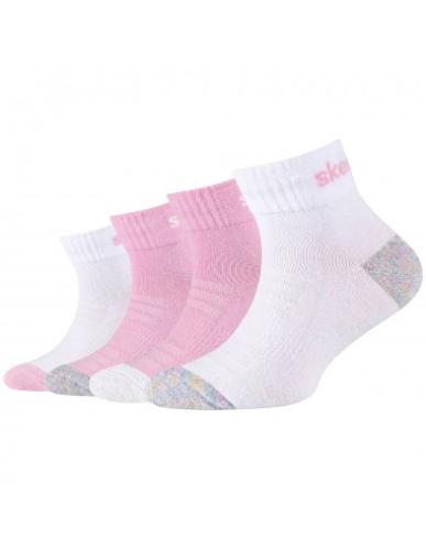 Skechers 4PPK Girls Mesh Ventilation Quarter Socks SK420421001