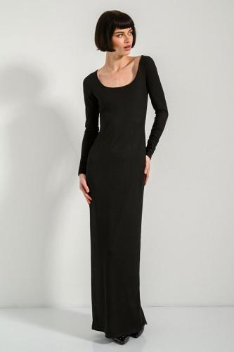 Maxi ριπ φόρεμα με άνοιγμα (BLACK)