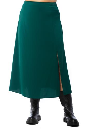 Maxi φούστα με άνοιγμα στο τελείωμα σε πράσινο χρώμα