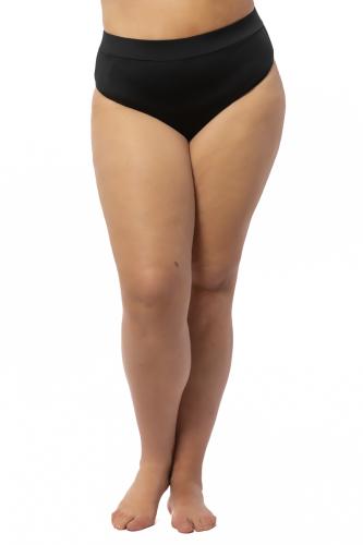 Ψηλόμεσο σκαφτό bikini-slip σε μαύρο χρώμα