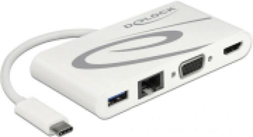 DELOCK 87731 USB TYPE-C 3.1 DOCKING STATION HDMI 4K 30 HZ + VGA + LAN + USB PD