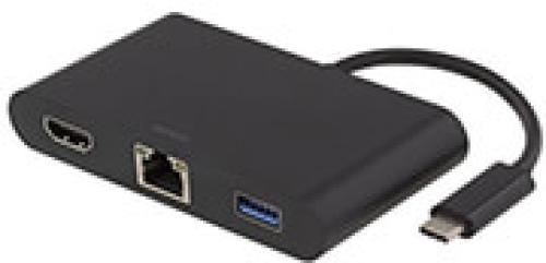 DELTACO USBC-1267 USB-C DOCKING STATION HDMI RJ45 1XUSB A USB-C PD BLACK
