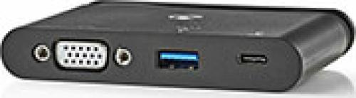 NEDIS TCARF220BK COMPUTER HUB USB TYPE-C USB-C / USB 3.0 / VGA POWER DELIVERY 100 W BLACK
