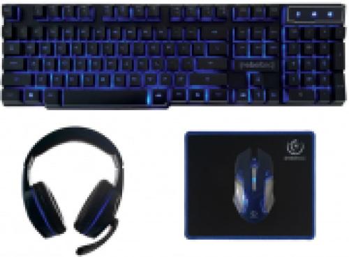 REBELTEC WIRED GAMING SET KEYBOARD + HEADPHONES + MOUSE + MOUSE PAD SHERMAN
