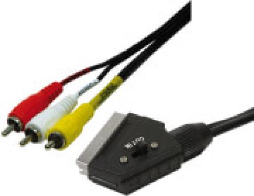 LOGILINK CA1029 SCART TO RCA CABLE 1X SCART MALE - 3X RCA MALE 2M