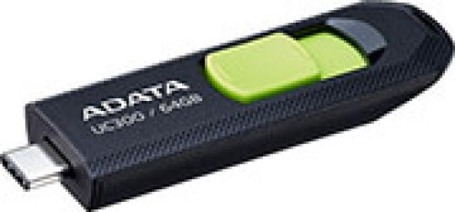 ADATA ACHO-UC300-64G-RBK/GN UC300 64GB USB 3.2 TYPE-C FLASH DRIVE BLACK GREEN