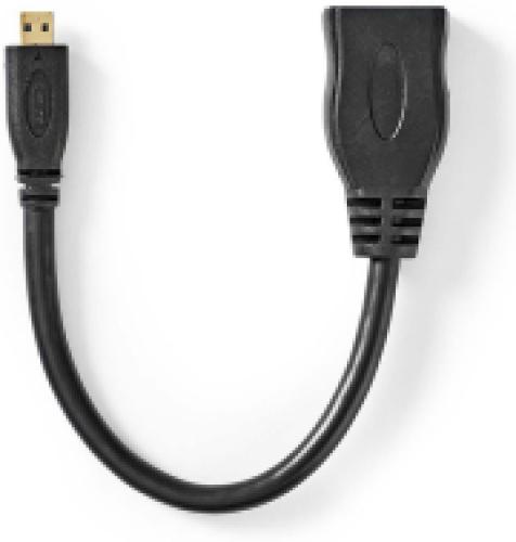 NEDIS CVGP34790BK02 HIGH SPEED HDMI CABLE WITH ETHERNET, HDMI MICRO - HDMI FEMALE 0.2M