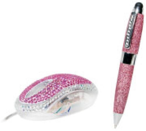 LOGILINK ID0124 RHINESTONE MOUSE AND GLITTERING STYLUS TOUCH PEN DESIGN SET
