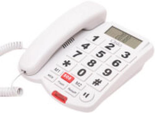 OSIO OSWB-4760W CABLE TELEPHONE WITH BIG BUTTONS SPEAKERPHONE AND SOS WHITE