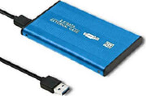 QOLTEC EXTERNAL HARD DRIVE CASE HDD/SSD 2.5'' SATA3 USB 3.0 BLUE