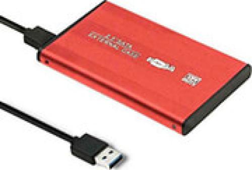QOLTEC EXTERNAL HARD DRIVE CASE HDD/SSD 2.5'' SATA3 USB 3.0 RED