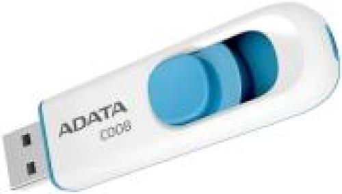 ADATA AC008-16G-RWE CLASSIC C008 16GB USB 2.0 FLASH DRIVE WHITE/BLUE